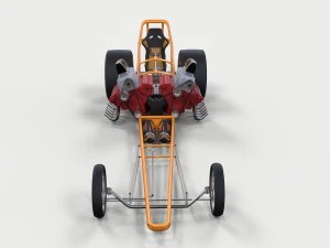 Twin-engined dragster 3D Model