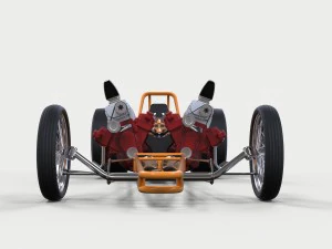 Twin-engined dragster 3D Model