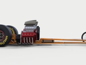 Twin-engined dragster Model 3D