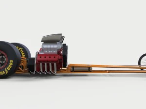 Twin-engined dragster 3D Model