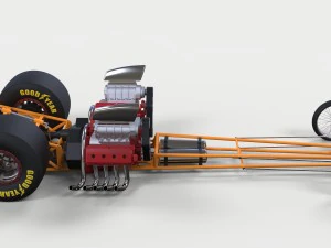 Twin-engined dragster 3D Model