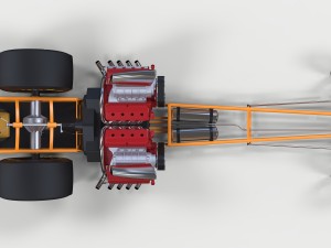 Twin-engined dragster Model 3D