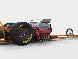 Twin-engined dragster Model 3D