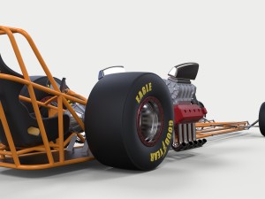 Twin-engined dragster Model 3D