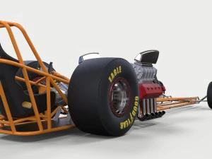 Twin-engined dragster 3D Model