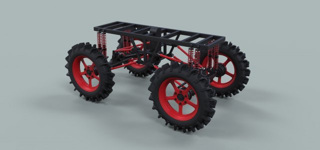 Chassis of hill and hole truck 3Dモデル .c4d .max .obj .3ds .fbx .stl .blend 