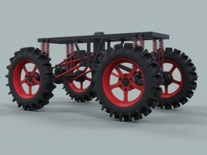 Chassis of hill and hole truck 3D Model