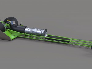 Front engine jet dragster 3D Model