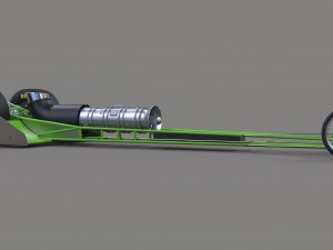 Front engine jet dragster 3D Модель