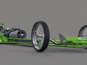Front engine jet dragster 3D Модель