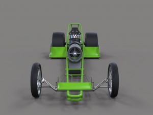 Front engine jet dragster 3D Модель