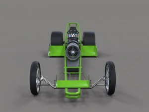 Front engine jet dragster 3D Model