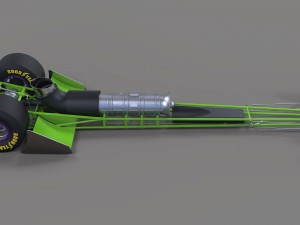 Front engine jet dragster 3D Модель