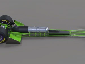 Front engine jet dragster 3D Model