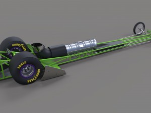 Front engine jet dragster 3D Модель