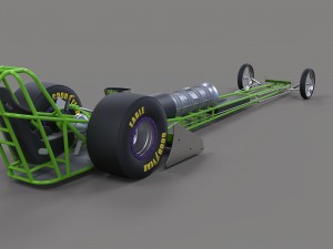 Front engine jet dragster 3D Модель
