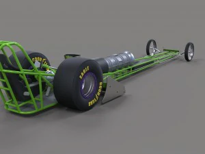 Front engine jet dragster 3D Model