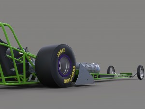Front engine jet dragster 3D Модель
