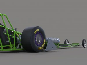 Front engine jet dragster 3D Model