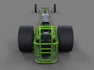 Front engine jet dragster 3D Модель