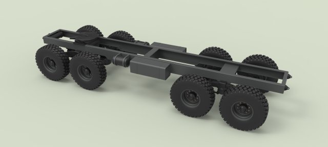 Chassis 8x8 for truck 3D Model .c4d .max .obj .3ds .fbx .stl .blend 
