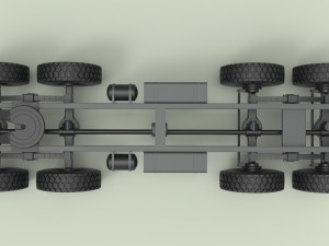 Chassis 8x8 for truck 3D Model