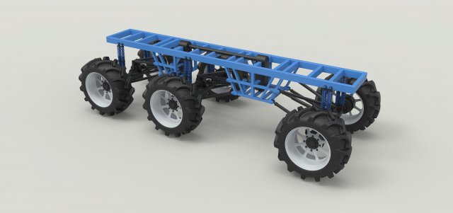 Chassis 6x6 for mud truck 3D Модель .c4d .max .obj .3ds .fbx .stl .blend 