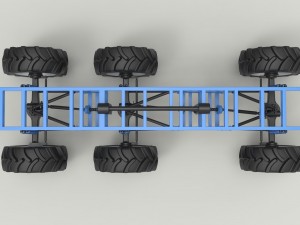 Chassis 6x6 for mud truck 3D Модель