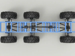 Chassis 6x6 for mud truck 3D Model