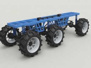 Chassis 6x6 for mud truck 3D Модель