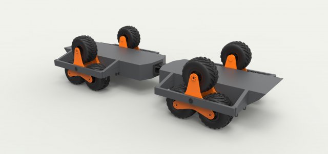 Chassis with terrastar wheel system Modello 3D .c4d .max .obj .3ds .fbx .stl .blend 