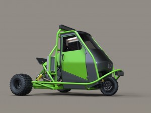 3 wheel rally car Modello 3D