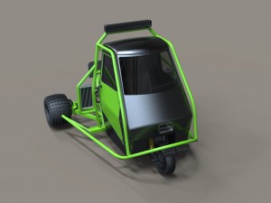 3 wheel rally car Modello 3D