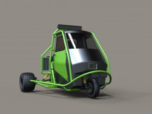 3 wheel rally car Modello 3D