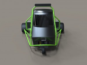 3 wheel rally car Modello 3D