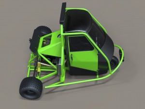 3 wheel rally car Modello 3D
