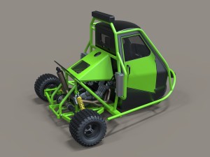 3 wheel rally car Modello 3D