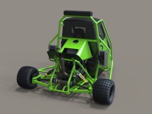 3 wheel rally car Modello 3D
