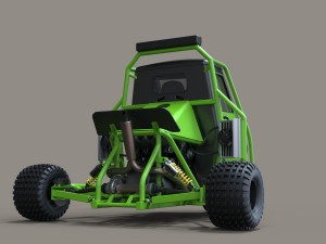 3 wheel rally car Modello 3D