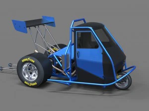 Dragster a 3 ruote Modello 3D