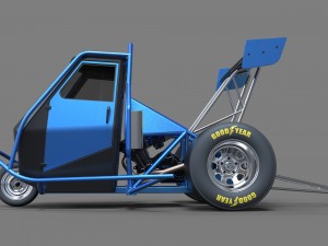 3 wheel dragster Modelo 3D