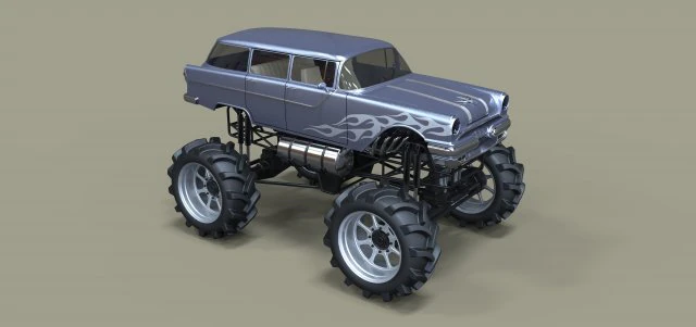 Monster truck 3D Model .c4d .max .obj .3ds .fbx .stl .blend 