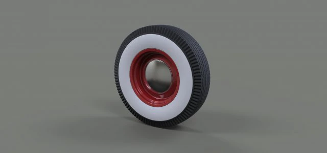 Wheel from retro car 3D Model .c4d .max .obj .3ds .fbx .stl .blend