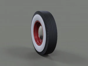 Wheel from retro car 3D Model