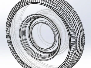 Wheel from retro car 3D Model