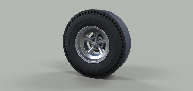 Rear wheel of old school dragster 3D मॉडल .c4d .max .obj .3ds .fbx .stl .blend 