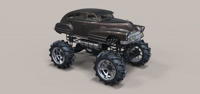 Vintage monster truck 3D-Modell .c4d .max .obj .3ds .fbx .stl .blend 