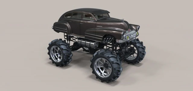 Vintage monster truck 3D Model .c4d .max .obj .3ds .fbx .stl .blend 