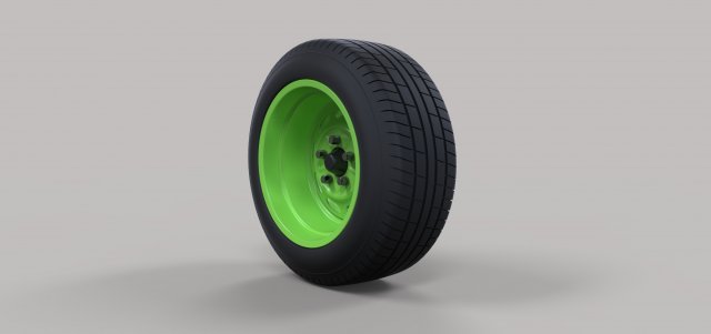Wide car wheel 3D 模型 .c4d .max .obj .3ds .fbx .stl .blend