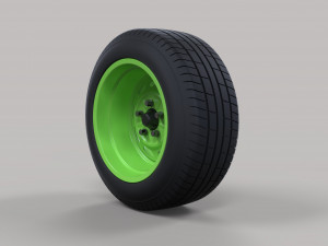 Wide car wheel 3D Model